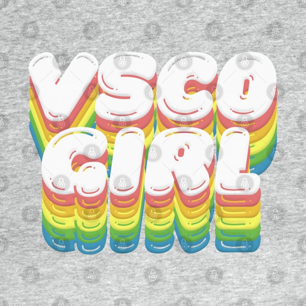 VSCO Girl ~ Retro Rainbow Typography Design by DankFutura